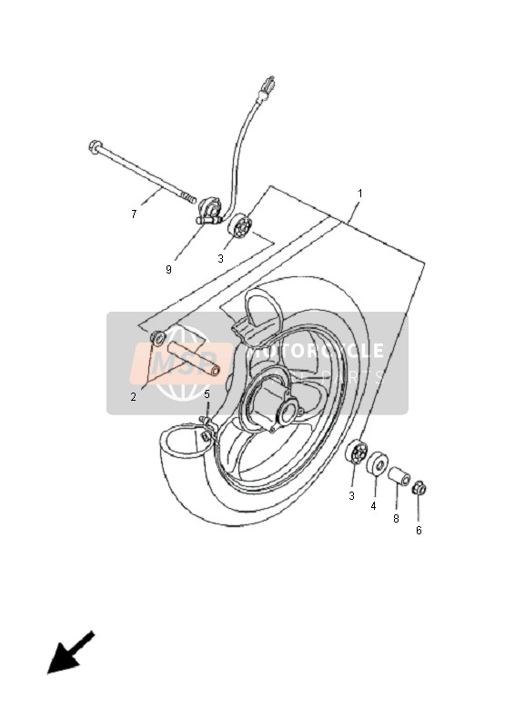 Yamaha YN50 OVETTO 2005 Ruota anteriore per un 2005 Yamaha YN50 OVETTO